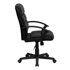 Flash Furniture Mid-Back Black LeatherSoft Swivel Task Office Chair with Arms