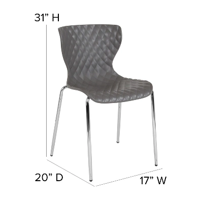 Flash Furniture Lowell Contemporary Diamond Quilted Plastic Stack Chair 3 Flash Furniture Lowell Contemporary Diamond Quilted Plastic Stack Chair - Image 3