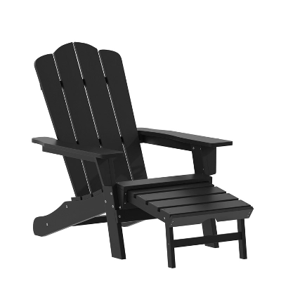 Flash Furniture Halifax All-Weather HDPE Adirondack Chair with Pull-Out Ottoman 11 Flash Furniture Halifax All-Weather HDPE Adirondack Chair with Pull-Out Ottoman - Image 11