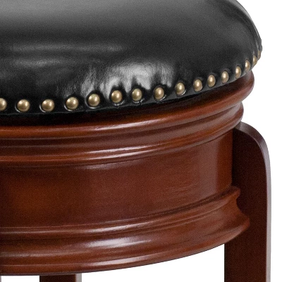 Flash Furniture 24" Backless Swivel Wood Counter Height Stool with LeatherSoft Seat 8 Flash Furniture 24" Backless Swivel Wood Counter Height Stool with LeatherSoft Seat - Image 8
