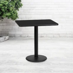 Flash Furniture 24'' x 30'' Rectangular Black Laminate Table with 18'' Round Base