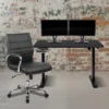 Flash Furniture 48" Black Electric Standing Desk and Executive Office Chair Set