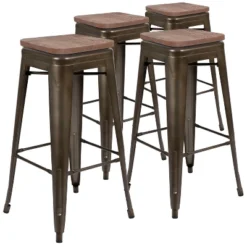 Flash Furniture 30" High Metal Indoor Bar Stool With Wood Seat - Stackable Set Of 4 24 Flash Furniture 30" High Metal Indoor Bar Stool With Wood Seat - Stackable Set Of 4 -Flash Furniture Sale Store GUEST 9e368941 df4e 48e2 a89b 2c7ae48c704f