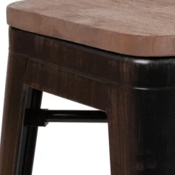 Flash Furniture 24" Backless Metal Counter Stool with Wood Seat -Flash Furniture Sale Store GUEST 9eb63153 110c 4f8b 93ba ff07275ffe41