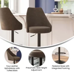 Flash Furniture Chrishelle Set of 2 Adjustable Height Barstools - Black Tufted Seats -Flash Furniture Sale Store GUEST 9f447041 2e7d 47fe bc3c 9ef04c662a0b