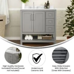 Flash Furniture Vega Bathroom Vanity with Sink and Carrara Marble Countertop 16 Flash Furniture Vega Bathroom Vanity with Sink and Carrara Marble Countertop -Flash Furniture Sale Store GUEST 9f48e07f 5e5e 4d4a b26b ad65d4318061