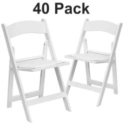 Flash Furniture Hercules™ White Resin Folding Chair - 40 Pack, 1000lb Capacity
