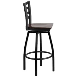 Flash Furniture Black Metal Swivel Barstool with Ladder Back & Padded Seat -Flash Furniture Sale Store GUEST 9fe7efa8 f661 4d38 84bf f968db264318