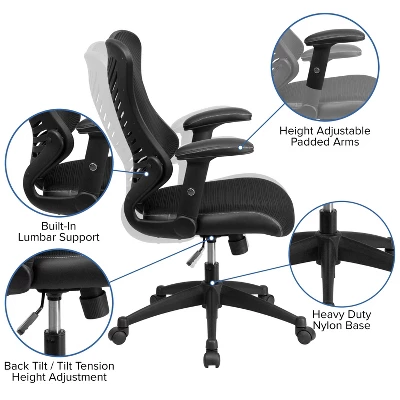 Flash Furniture Executive Swivel Office Chair with Mesh Padded Seat 4 Flash Furniture Executive Swivel Office Chair with Mesh Padded Seat - Image 4