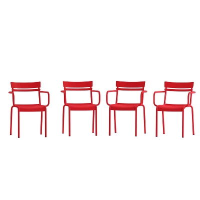 Flash Furniture Nash Commercial Grade Steel Indoor-Outdoor Stackable Chairs with Arms - Set of 4 11 Flash Furniture Nash Commercial Grade Steel Indoor-Outdoor Stackable Chairs with Arms - Set of 4 - Image 11