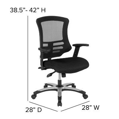 Flash Furniture High Back Black Mesh Executive Ergonomic Office Chair 3 Flash Furniture High Back Black Mesh Executive Ergonomic Office Chair - Image 3