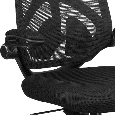 Flash Furniture High Back Black Mesh Executive Office Chair with Flip-Up Arms 1 Flash Furniture High Back Black Mesh Executive Office Chair with Flip-Up Arms