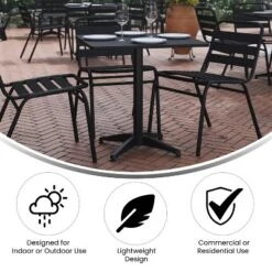 Flash Furniture Lila 27.5'' Square Aluminum Indoor-Outdoor Table Set With 4 Slat Back Chairs -Flash Furniture Sale Store GUEST a3544fe3 5d5d 4fbb 8013 ac17589646e9