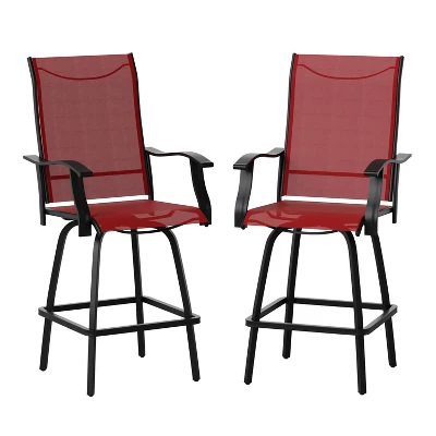 Flash Furniture Valerie Set of 2 All-Weather Textilene Swivel Patio Bar Stools 16 Flash Furniture Valerie Set of 2 All-Weather Textilene Swivel Patio Bar Stools - Image 16