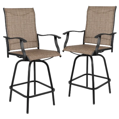 Flash Furniture Valerie Set of 2 All-Weather Textilene Swivel Patio Bar Stools 13 Flash Furniture Valerie Set of 2 All-Weather Textilene Swivel Patio Bar Stools - Image 13
