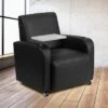 Flash Furniture LeatherSoft Guest Chair with 360-Degree Tablet Arm & Cup Holder
