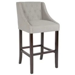 Flash Furniture Carmel Series 30" High Transitional Tufted Walnut Barstool With Accent Nail Trim -Flash Furniture Sale Store GUEST a7bf7d07 1e0c 4422 9eae 4247b35982a3