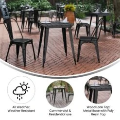 Flash Furniture Declan Commercial Grade 23.75" Square Indoor/Outdoor Dining Table -Flash Furniture Sale Store GUEST a7eaa9bd f710 4c92 9b3c e6782510fe70