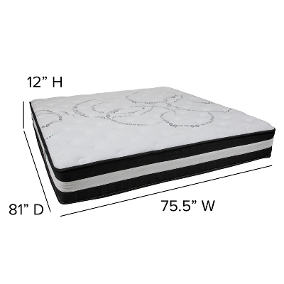 Flash Furniture Capri King 12 Inch Pocket Spring Mattress with 2 Inch Gel Memory Foam Topper 8 Flash Furniture Capri King 12 Inch Pocket Spring Mattress with 2 Inch Gel Memory Foam Topper - Image 8
