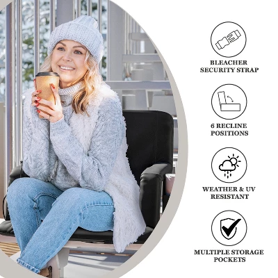 Flash Furniture Extra Wide Foldable Reclining Heated Stadium Chair with Backpack Straps 14 Flash Furniture Extra Wide Foldable Reclining Heated Stadium Chair with Backpack Straps - Image 14