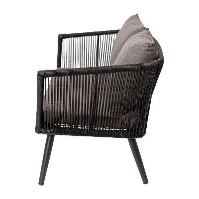 Flash Furniture Kierra Black 4-Piece All-Weather Woven Conversation Set 4 Flash Furniture Kierra Black 4-Piece All-Weather Woven Conversation Set - Image 4