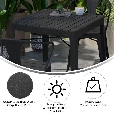 Flash Furniture Helvey 31.5" Square Indoor/Outdoor Steel Dining Table 5 Flash Furniture Helvey 31.5" Square Indoor/Outdoor Steel Dining Table - Image 5