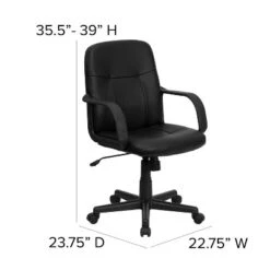 Flash Furniture Paulson Mid-Back Black Vinyl Executive Office Chair -Flash Furniture Sale Store GUEST afe0c373 6093 467f 8976 7820d1cd3768