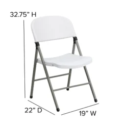 Flash Furniture HERCULES Series White Plastic Folding Chairs with Gray Frame, Set of 2 -Flash Furniture Sale Store GUEST aff5e1bf a551 49c6 9294 1947ffa3963f