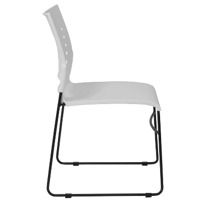 Flash Furniture HERCULES Series 881 Lb. Capacity White Sled Base Stack Chair With Air-Vent Back 7 Flash Furniture HERCULES Series 881 Lb. Capacity White Sled Base Stack Chair With Air-Vent Back - Image 7