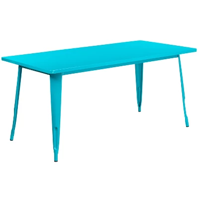 Flash Furniture Commercial Grade 31.5" x 63" Metal Indoor-Outdoor Cafe Table 10 Flash Furniture Commercial Grade 31.5" x 63" Metal Indoor-Outdoor Cafe Table - Image 10