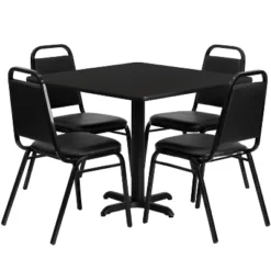 Flash Furniture 36" Square Laminate Table Set with 4 Trapezoidal Chairs -Flash Furniture Sale Store GUEST b2ebe581 59eb 4004 9e5c eff762dcd7f1