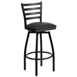 Flash Furniture Black Metal Swivel Barstool with Ladder Back & Padded Seat -Flash Furniture Sale Store GUEST b3875561 e0dc 4da3 abee f9ffa8cb5e06