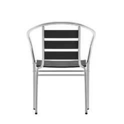 Flash Furniture Lila Aluminum Commercial Indoor-Outdoor Stack Chair with Triple Slat Faux Teak Back -Flash Furniture Sale Store GUEST b3c4e441 0211 4fe2 b056 a723bb8ce37c