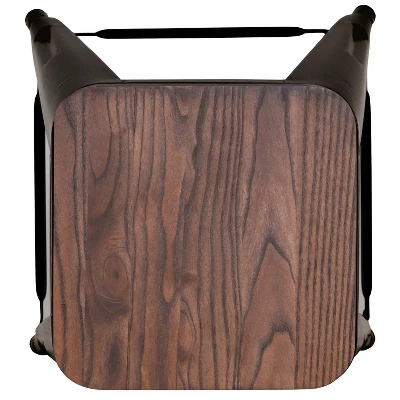 Flash Furniture 30" High Metal Indoor Bar Stool With Wood Seat - Stackable Set Of 4 7 Flash Furniture 30" High Metal Indoor Bar Stool With Wood Seat - Stackable Set Of 4 - Image 7