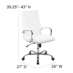Flash Furniture High Back Executive Swivel Chair - White LeatherSoft & Chrome -Flash Furniture Sale Store GUEST b562347a 52c7 4bd6 8020 2b9c5b2fc029