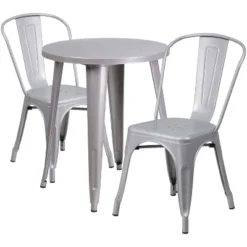 Flash Furniture Commercial Grade 24" Round Metal Indoor-Outdoor Table and 2 Cafe Chairs -Flash Furniture Sale Store GUEST b63d5b52 2420 4a37 9290 5fc7309d5d77