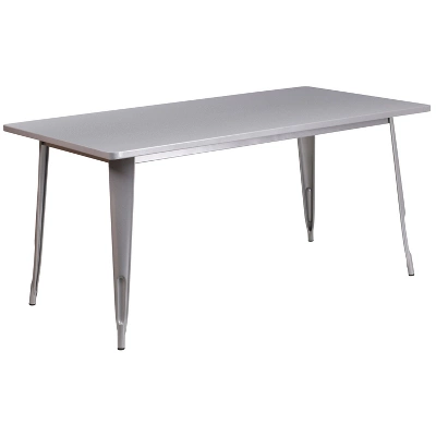 Flash Furniture Commercial Grade 31.5" x 63" Metal Indoor-Outdoor Cafe Table 12 Flash Furniture Commercial Grade 31.5" x 63" Metal Indoor-Outdoor Cafe Table - Image 12