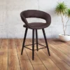 Flash Furniture Brynn Series 24" Contemporary Counter Stool with Cappuccino Wood Frame