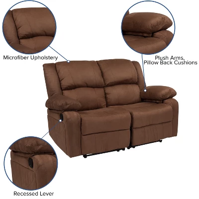Flash Furniture Harmony Series Reclining Loveseat with Two Built-In Recliners 7 Flash Furniture Harmony Series Reclining Loveseat with Two Built-In Recliners - Image 7