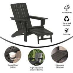 Flash Furniture Halifax HDPE Adirondack Chair with Pull-Out Ottoman & Cup Holder 18 Flash Furniture Halifax HDPE Adirondack Chair with Pull-Out Ottoman & Cup Holder -Flash Furniture Sale Store GUEST b8d3b306 d821 447f 9794 cc152921b332