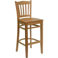 Flash Furniture Vertical Slat Back Wooden Restaurant Barstool with Upholstered Seat -Flash Furniture Sale Store GUEST bbd47500 cf6b 4155 ac3e 92a3409b3564