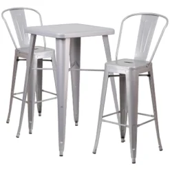 Flash Furniture Commercial Grade 23.75" Square Metal Bar Table Set with 2 Backed Stools 27 Flash Furniture Commercial Grade 23.75" Square Metal Bar Table Set with 2 Backed Stools -Flash Furniture Sale Store GUEST bc08ef46 c2e1 4561 9ffb fdc69492a7f3