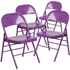 Flash Furniture HERCULES COLORBURST Triple Braced Metal Folding Chairs - 4 Pack -Flash Furniture Sale Store GUEST bc3ee243 688b 48f7 8640 4406148c9165