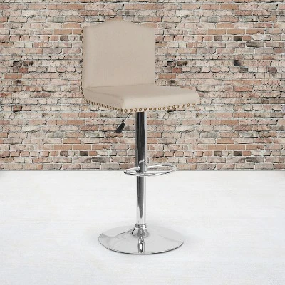 Flash Furniture Bellagio Contemporary Adjustable Height Crown Back Barstool with Accent Nail Trim 13 Flash Furniture Bellagio Contemporary Adjustable Height Crown Back Barstool with Accent Nail Trim - Image 13
