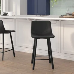 Flash Furniture Caleb Modern Armless 24 Inch Counter Height Stools, Set of 2