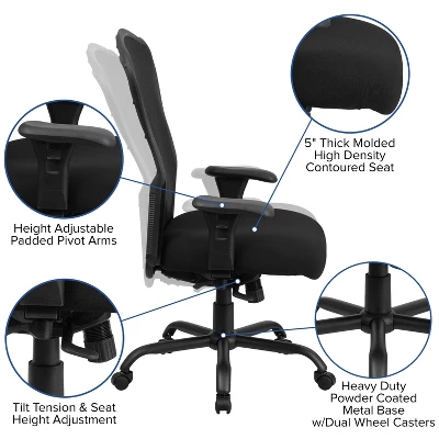 Flash Furniture HERCULES Series 24/7 Intensive Use Big & Tall Mesh Office Chair 2 Flash Furniture HERCULES Series 24/7 Intensive Use Big & Tall Mesh Office Chair - Image 2