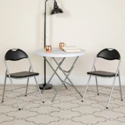 Flash Furniture HERCULES Series Metal Folding Chairs with Padded Seat - Set of 4