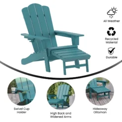Flash Furniture Newport All-Weather HDPE Adirondack Chair with Ottoman -Flash Furniture Sale Store GUEST bebfb84b aef3 4fe2 a3d3 9ab2523df37c