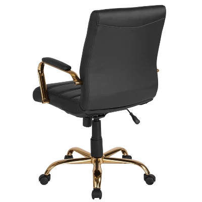 Flash Furniture Mid-Back Executive Swivel Office Chair with Chrome Arms 6 Flash Furniture Mid-Back Executive Swivel Office Chair with Chrome Arms - Image 6