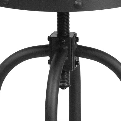 Flash Furniture 24'' Adjustable Counter Height Swivel Stool in Black LeatherSoft 7 Flash Furniture 24'' Adjustable Counter Height Swivel Stool in Black LeatherSoft - Image 7